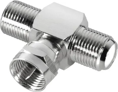 Produktbild von Sat Splitter T-Stück ( 1x F-Stecker 2x F-Buchse ) 2 Stück
