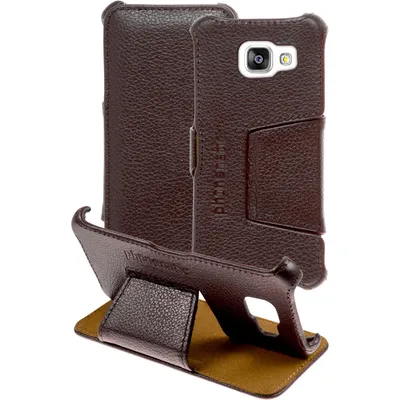 Produktbild von PhoneNatic Echt-Lederhülle kompatibel mit Samsung Galaxy A3 (2016) A310 - Leder-Case braun + Glasfolie
