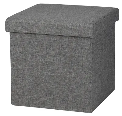 Produktbild von Urban Living Sitzhocker Sitzwürfel Aufbewahrungsbox Tissu 53492 Dunkelgrau