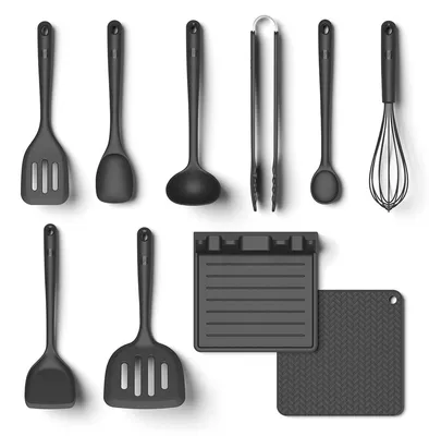 Produktbild von Hoffmann Küchenhelfer-Set 10-tlg. Silikon Edelstahlkern