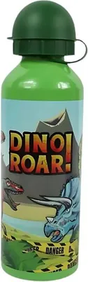 Zdjęcie produktu dla Dziecięca metalowa butelka DINO ROAR 500 ml zielona