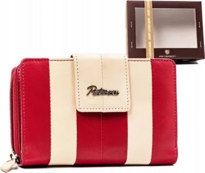 Produktbild von Peterson | Damenbrieftasche, mit Lederverschluss, Beige, Rosa, 15x10 cm