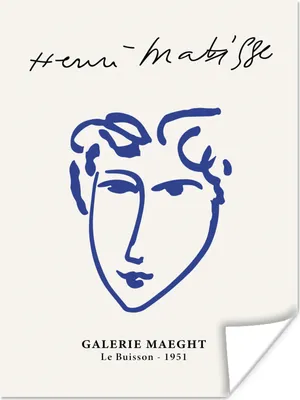 Produktbild von MuchoWow® Poster Henri Matisse - Alte Meister - Porträt - Blau 30x40 cm - Wandplakat - Poster Kinderzimmer