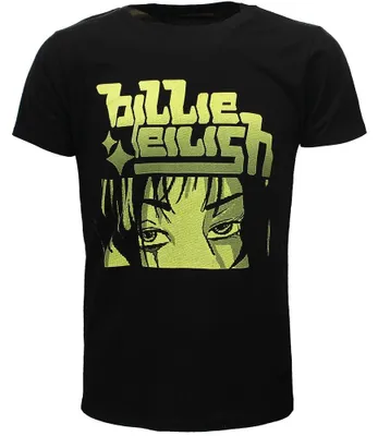 Zdjęcie produktu dla Koszulka z logo Billie Eilish w stylu anime – oficjalny gadżet – rozmiar XXL