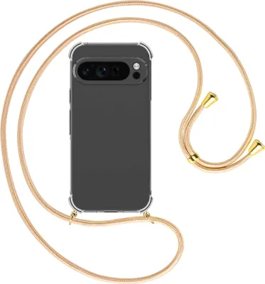 Produktbild von Handykette Backcover-Schutzhülle mit Band (Metall goldfarben) für Google Pixel 9 Pro XL (6.8'') - Goldkordel