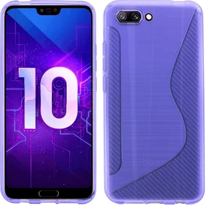 Produktbild von Honor 10 Handy Silikon Schutzhülle Cover Case Schwarz Lila