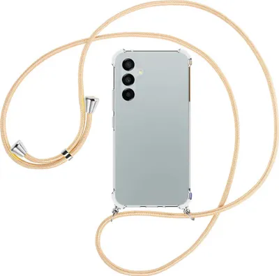 Produktbild von Handykette Backcover-Schutzhülle mit Band (Metall silberfarben) für Samsung Galaxy A54 5G (6.4'') - Goldkordel