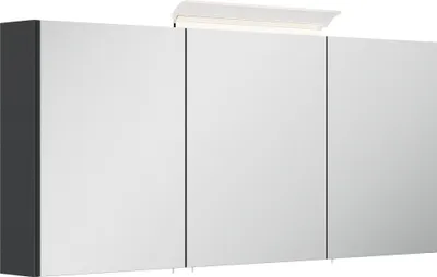 Produktbild von Badezimmer Spiegelschrank 3-türig LED-Acryllampe 140cm Grafit