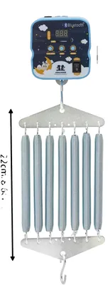 Image de Bébé-balancelle, capacité de charge maximale : 19 kg, âge recommandé : 0-12 mois, réglage de la vitesse de vibration sur 9 niveaux, mouvement de balancement vertical, longueur du câble : 1,8 m