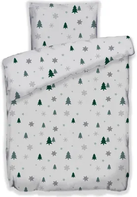 Produktbild von Bettwäsche Winter Flausch Fleece Thermofleece warm 2 teilig mit RV 135x200 + 80x80 cm Design: Tanne