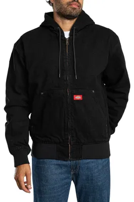 Produktbild von Dickies Hilham gefütterte Jeansjacke mit Kapuze, Schwarz M
