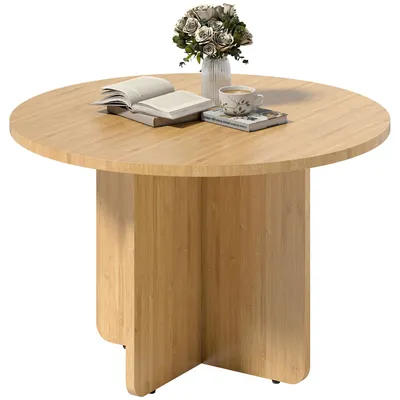 Produktbild von Runder Couchtisch, Bambus-Wohnzimmertisch mit Kreuzfu?, Natur