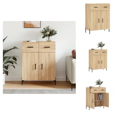 Zdjęcie produktu dla vidaXL Kredens dąb sonoma 69,5x34x90 cm materiał drewnopochodny - Kredensy