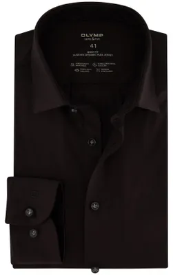Produktbild von Olymp Hemd extra slim fit einfarbig schwarz Baumwolle