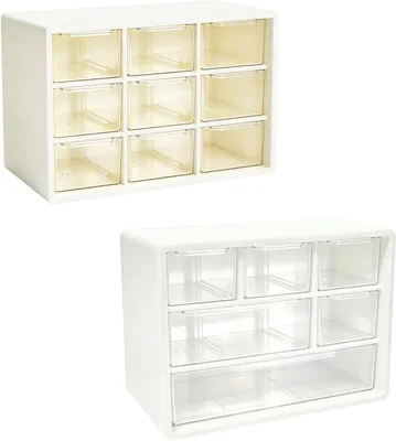 Imagen del producto de Juego de organizadores para cajones, con 15 compartimentos, de 2 piezas, transparentes, para cocina y oficina