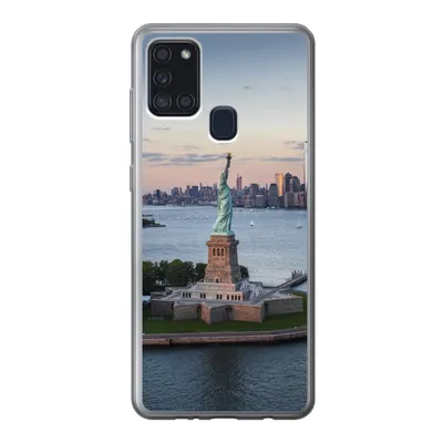 Produktbild von MuchoWow® Handyhülle Schutzhülle Hülle für Samsung Galaxy A21s New York - Freiheitsstatue - Skyline Silikon Softcase Handy Hülle - Hartschale