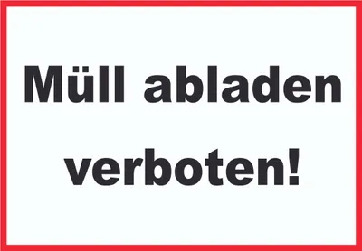 Produktbild von Müll abladen verboten Schild A4 (210x297mm)