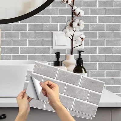 Produktbild von Famanu Fliesenaufkleber 12 Stück - Selbstklebend, 15x30 cm, für Küche und Bad