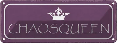 Produktbild von vianmo Blechschild 10x27 cm Chaosqueen Krone Königin Dekoration Spruch Zitat