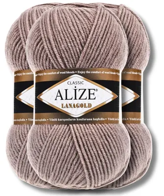 Immagine prodotto di Alize 3x 100g, filato Lanagold, colore unito, adatto per uncinetto e maglia (584)