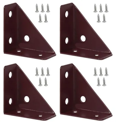 Zdjęcie produktu dla Kątowniki 66 mm x 66 mm, trójkątne, do mebli (brązowe)