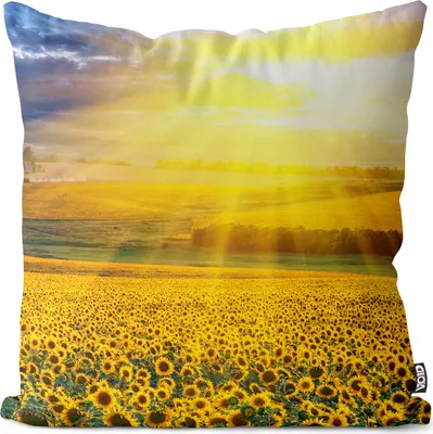 Produktbild von VOID Sonnenblumen Landschaft Blumen Kissenbezug Kissenhülle dekoration wasserfest Outdoor Garten Kissen bezug deko