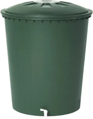 Zdjęcie produktu dla Beczka na deszczówkę Graf 210 l z tworzywa sztucznego - zielona, nowa generacja
