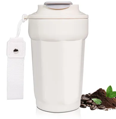 Isolierter Kaffeebecher 15oz 450ml Reise Kaffeetasse Weiß