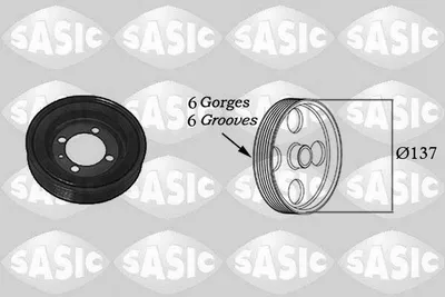 Produktbild von SASIC 2156015 Riemenscheibe Kurbelwelle für OPEL Corsa C Schrägheck (X01) 137mm