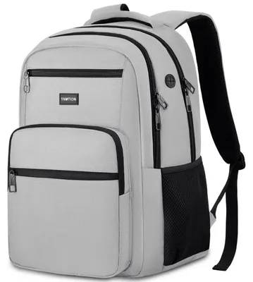 Immagine prodotto di Zaino da trekking da uomo, zaino per scuola, zaino per laptop da 17,3 pollici, impermeabile, grigio