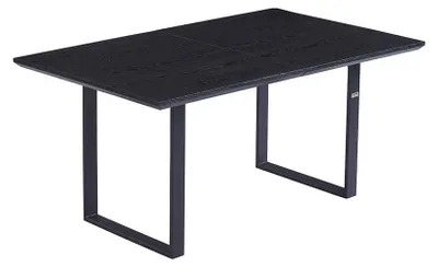 Produktbild von HOME DELUXE Esstisch Eckig Ausziehbar AVENCIA inkl. U-Fuß - 160 x 100 cm Dark Oak - mit schwarzem Metallgestell | Küchentisch, Esszimmer, Esszimmertisch
