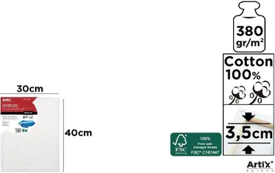 Produktbild von Keilrahmen 30 x 40 x 3,5 cm, 380 g/m² – Artix