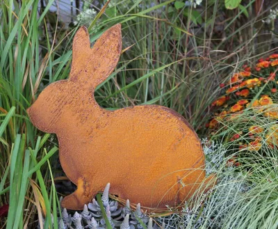 Produktbild von Hase Osterhase Edelrost rostige Gartendekoration Gartenstecker Frühling