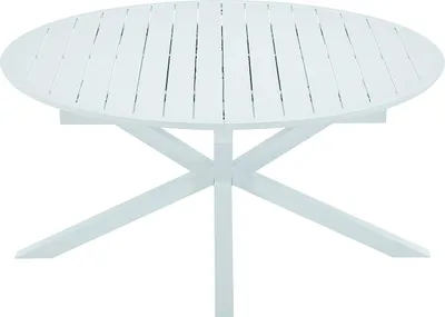 Produktbild von Runder ausziehbarer Gartentisch aus Aluminium, Länge 150/200 cm – Weiß – YOHA von MYLIA