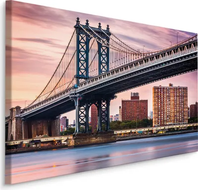 Produktbild von Fabelhafte Canvas LEINWAND BILDER 120x80 cm XXL Kunstdruck Manhattan Bridge New York