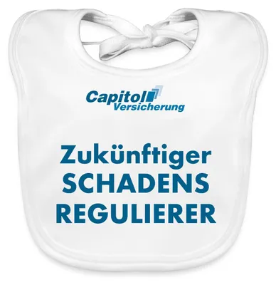 Produktbild von Spreadshirt Stromberg Zukünftiger Schadensregulierer Baby Lätzchen Waschbar, One size, Weiß