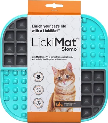 Produktbild von LickiMat Slomo - Leckmatte für Katzen Slowfeeder, Farbe:türkis