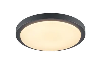 Zdjęcie produktu dla okrągła lampa ścienna i sufitowa LED Ainos Ø30 cm IP44 21W antracyt