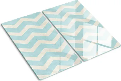 Obrázok produktu pre Sklenená ochranná doska – Kryt varnej dosky – Kryt na indukčnú dosku – 2x30x52 cm – Rýchle čistenie – Tvrdené sklo – Cikcak