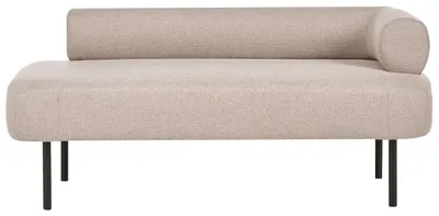 Produktbild von BELIANI Chaiselongue Hellbraun Stoffbezug Rechtsseitig mit Armlehne Schwarze Metallbeine Modernes Design für Wohnzimmer Schlafzimmer Récamiere