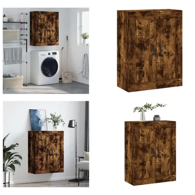 Produktbild von vidaXL Wandschrank Räuchereiche 69,5x34x90 cm Holzwerkstoff - Wandschrank - Wandschränke - Schrank - Lagerschrank