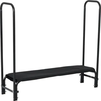 Produktbild von Brennholzregal für außen - Kaminholzhalter 122 cm - Schweres Metall - Holzlagerung - Freistehend - Weiß