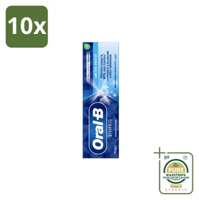 Zdjęcie produktu dla 10 sztuk pasty do zębów Oral-B 3D White Arctic Fresh, 75 ml - zestaw ekonomiczny