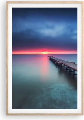 Produktbild von Gerahmtes Poster - Rahmen in heller Eiche - Brücke Meer Landschaft - 61x91,5 cm - Wand Bild - Wanddeko - Wandbilder - Kunstposter - Wandposter - Bilderrahmen - Bilder - Kunstdruck - P2NPA61x91-4955