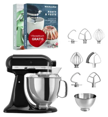 Produktbild von KitchenAid 4,8 L 5KSM175 Artisan Küchenmaschine inkl. Edelstahl-Werkzeugen Onyx Schwarz