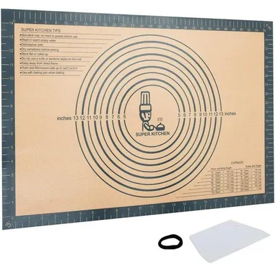 Productafbeelding van Siliconen bakmat, uitrolmat, deegondergrond, pizza, grijs, 60 x 40 cm