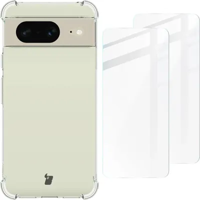 Produktbild von Bizon Case Clear Pack Case + 2x Glas für Google Pixel 8, Transparent
