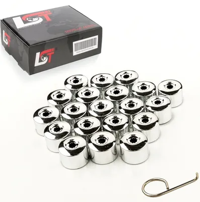 Produktbild von 20x Abdeckkappen Radschrauben Set 17 mm chromfarben für SAAB VOLVO OPEL VAUXHALL