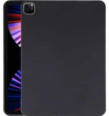 Produktbild von Mobigear Basics – Dünne Schutzhülle für iPad Pro 12,9 Zoll (2022) – Flexible TPU-Rückseite – Schwarz