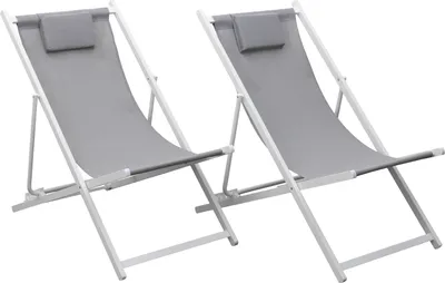 Produktbild von 2erSet Chiliennes CYPRUS - graues Textilene/weiße Struktur